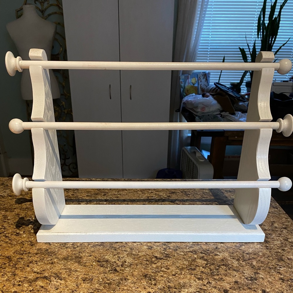 Handmade wooden bracelet rack white